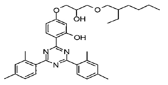 2-(4,6-bis(2,4-dimethylphenyl)-1,3,5-triazin-2-yl)-5 -(3-((2-ethylhexyl)oxy)-2-hydroxypropoxy)-phenol